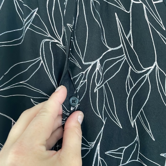 A New Day Black Midi Dress with Blush Leaf Pattern - Picture 5 of 8